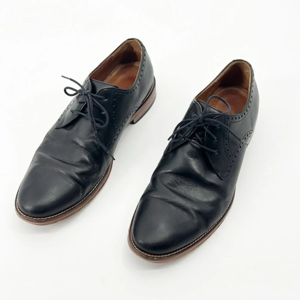 Johnston & Murphy Leather Conard Cap Toe Oxfords Black size 9.5